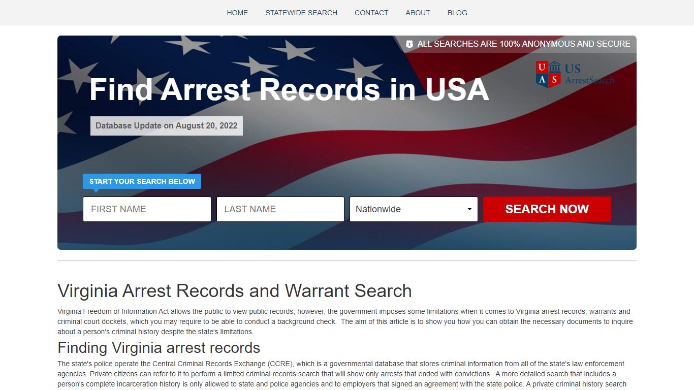 Virginia Arrest Records and Warrant Search